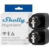 Shelly Plug M Gen3 Nero - Presa Intelligente Wi-Fi & Matter (Tipo F), Misurazione Consumi, 13A, 3000W, Nessun Hub Richiesto, Timer, Riscaldamento, Luci, Alexa, Google Home, Apple HomeKit (2 Pezzi)