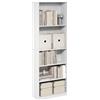 Furinno JAYA Libreria, Libreria a 5 Ripiani con Ripiani Aperti, Libreria da Terra, 24,13 x 62,5 x 180,6 cm, per Ufficio Domestico, Soggiorno, Camera da Letto, Bianco