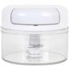 Cook Concept, KD0003, Mini Tritatutto Manuale per Utensili da Cucina Pratico ed ergonomico, Lame in Acciaio Inox, Ideale per Piccoli Spazi, Bianco, Trasparente, Dimensioni Compatte