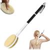 elzle Spazzola Schiena Doccia 44cm/17inSpazzola per Bagno Doppia Faccia, Spazzola per Lavare la Schiena Manico Lungo,Corpo Bagnato e Asciutto Setole Morbide per Donne, Uomini e Anziani,nero