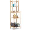 Relaxdays Scaffale bagno in bambù 5 ripiani per cucina corridoio mobiletto aperto HxLxP: 121 x 33 x 28 cm, beige