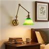 B·LED BARCELONA LED BARCELONA LED Applique da Parete BILLAR con Braccio Orientabile, Dorato e Verde, Vintage Industriale, Moderno Minimalista, Ideale per Camera, Soggiorno, Comodino, Studio Creativo