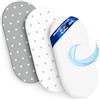 Totsy Baby Lenzuola con angoli per passeggino Set di 3: 35x75 cm - 2 lenzuola + 1 coprimaterasso impermeabile - Accessori per lettino per culla co-sleeping carrozzina 35 x 75