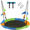 Leogreen Ø 120 cm Altalena a Nido, Portata Massima 300 kg, Poltrona Oscillante, Altezza Regolabile 100-180cm, Ideale per Giardino e Spazi Esterni (Multicolori)