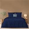 Twinzen - Copripiumino Matrimoniale 200x200 cm con 2 Federe 65x65 cm | Sacco Piumino Matrimoniale · Microfibra Ultra Morbida · Blu Scuro · 3 Pezzi · OEKO-TEX · Chiusura con Cerniera · Resistente
