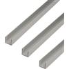Alberts GAH-Alberts 498375 473877 - Profilo a U in alluminio anodizzato, 1000 x 20 x 20 mm, set da 3 pezzi