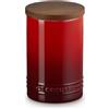 LE CREUSET BARATTOLO IN GRES VETRIFICATO CON COPERCHIO IN LEGNO ROSSO CHERRY (CILIEGIA)