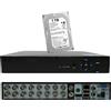 RVT XVR 16 CANALI HARD DISK 1 TB IBRIDO 2 MPX CLOUD P2P con HDD 1 TB APP XMEYE