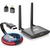 HDMI Wireless Trasmettitore E Ricevitore 4K/5.8G, VGA&HDMI Doppio Schermo, Strea