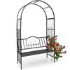 BAKAJI Panchina 2 Posti con Arco da Giardino x Piante Rampicanti in Ferro 115x59x203 cm