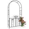 BAKAJI Arco da Giardino per Piante Rampicanti Rose con Cancello Battente in ferro 228cm