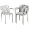 Outsunny Set di 4 Sedie Giardino Impilabili, Design Doghe e Braccioli. | Aosom Italy