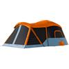 Outsunny Tenda a Tunnel per 4 Persone, Tenda Familiare con Area Notte e Soggiorno, Lucernari e Telo per il Pavimento, 3000 mm di Colonna d'Acqua, Arancione e Blu | Aosom Italy