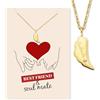 Engelsrufer Biglietto di auguri con collana in acciaio inox oro - regalo amorevole per la migliore amica o partner - emozione & stile