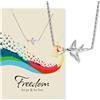 Engelsrufer Freedom - Biglietto di auguri con collana in acciaio inox, bicolore, regalo simbolico, con catena e biglietto