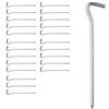 Relaxdays Picchetti, Set 24 Paletti Rotondi Lunghi 18 cm, Terreni Morbidi e Duri, Puntali in Ferro da Campeggio, Argento