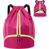 EXIN DECHEN Sacca Sportiva con Coulisse, Grande Capacità Zaino Sportivo Donna, Sacca Impermeabile Mare Impermeabile con Scomparto Scarpe e Scomparto Bagnato, Zaino Palestra per Sport, Viaggio, Spiaggia, Nuoto