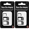 FLLAGG20 | 2X Adattatore SIM Card 3 in 1 | Nero | Converte Nano, Micro e Standard SIM | Include graffetta estrai SIM | Universale per smartphone, pratico da utilizzare