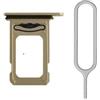 Generic iReplaceParts - Vassoio di ricambio per SIM Dual Sim con guarnizione in gomma con espulsore per vassoio SIM, per iPhone 14 Pro (6,1) e iPhone 14 Pro Max (6,7 pollici) (oro)