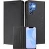 MOJIA Custodia per Doogee Note 56X / Note 56X Pro, Resistente a Cadute e Graffi, Alta Qualità PU Pelle Stile Portafoglio Cover Folio con Chiusura Magnetica. Black
