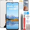 YHX-OU 6.6'' Nero Schermo per ZTE Blade A54 LCD Display Touch Screen Completo Digitizer Ricambio Assembly con Utensili Inclusi + Vetro temperato