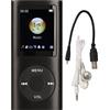 ciciglow Lettore MP3, Lettore Musicale MP3 Portatile con Schermo LCD Sottile da 1,8 Pollici, Batteria Al Litio da 200 MAh, Lettore Audio Multifunzionale Senza Perdita, Elegante (Nero)