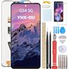 YHX-OU Nero+Telaio Schermo per Motorola Moto G54 XT2343 LCD Display Touch Screen Digitizer Ricambio Assembly con Utensili Inclusi + Vetro temperato(Black)