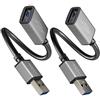 KabelDirekt - Cavo di prolunga USB-A 3.0 - 0,15 m x2, connettore Maschio USB-A e connettore femmina, colore nero/space grey