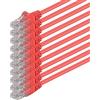 1aTTack.de 87446 10x 10m Red Cavo di rete Cat6 Cat 6 Ethernet LAN 1000 Mbit/s RJ45