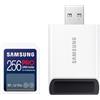 Samsung PRO Ultimate Scheda SD 256 GB, UHS-I U3, Full HD & 4K UHD, 200 MB/s di lettura, 130 MB/s di scrittura, scheda di memoria per fotocamera, PC, drone o action cam, incl. lettore di schede USB,