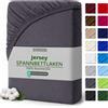 Svenson Lenzuolo con angoli elasticizzati, in jersey, 100% cotone, 180 x 200 cm, antracite/grigio