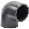 Baumaxxe Raccordo a gomito PVC 90° I manicotto da incollaggio doppio PN16 I 40 mm 1 1/4 PVC-U grigio I per tubi pressione aspirazione piscina irrigazione I bm083