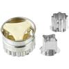 Zenker Patisserie, formine per biscotti a forma di biscotti con motivo di biscotti Linzer, quantità: 1 x set di 4 pezzi, acciaio inox, argento, 5,5 cm