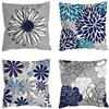 COLORPAPA Set di 4 federe decorative per cuscini blu, 45 x 45 cm, per divano, soggiorno, letto, esterni, blu navy e grigio, decorazione per la casa