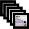 Americanflat Set di cornici portafoto quadrate da 12,7 x 12,7 cm, colore nero, con copertura in plexiglass, accessori per appendere e cavalletto, set di cornici da parete per galleria da parete o da