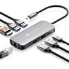 NOVOO 7 in 1 Hub USB C, Multiporta Adattatore con HDMI 4K, Ethernet RJ45, 3 Porte USB 3.0 & USB 2.0, Tipo-C 100W PD, Docking Station Compatibile con MacBook Pro/Air, Surface, iPad, Dell, HP