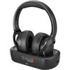 Technaxx Cuffie TV wireless con base di ricarica - Cuffie Bluetooth 5.4 Over-Ear con microfono, 30h autonomia, USB-C, ingresso ottico e AUX - Ideali per TV, anziani e musica - TX-350