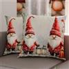 PETTI Artigiani Italiani - Coppia di Federe Cuscino 45x45 cm in Microfibra, Federe Natalizie, Cuscini Arredo di Natale Camera da Letto, Divano, Salotto, Set 2 Fodere Copricuscino, Federa Gnomo 02