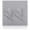 Leviton WM2S-GY - Copertura doppia presa resistente alle intemperie, coperchio piatto in metallo, interruttore a 2 vie, grigio
