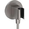 Hansgrohe 26888340 Fixfit S Uscita a Muro con Set Porter, Cromo Nero Spazzolato