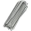 GardenMate 400x Picchetti per Fissaggio a Terra di Filo d'Acciaio Zincato, Lunghezza 200 mm, Larghezza 25 mm, Ø 3,8mm, Testa Arrotondata, per Terreni Molto Duri