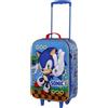 Sonic the Hedgehog Sonic - Trolley valigia semirigida 3D da Viaggio e Tempo Libero, 2 Ruote, 26L, 52cm