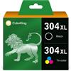 ColorKing 304XL Cartucce rigenerate Nero e Tri-Colore adatte per HP 304 | Compat