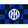 Inter Bandiera Dimensioni 140 x 100 cm con Nuova Grafica a Scacchi e Logo Cen...
