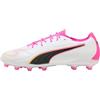 PUMA Scarpe da Calcio Unisex King 20 Match FG/AG, Colore Bianco-Rosso incandescente, Giallo Alert, Taglia 40, Puma Bianco Incandescente Rosso Giallo Alert, 42 EU
