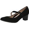 CAPRICE Décolleté da Donna in Pelle con Cinturino, Nero (Black Suede), 38 EU