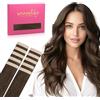 WENNALIFE Extension Capelli Veri Biadesivo, 10pz 30cm 20g Marrone Cioccolato Extension Biadesive Capelli Veri Lisci Remy Tape in Hair Extensions Capelli Setosi Solo per L'aggiunta di Colori
