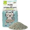 MOLY Sabbia per gatti Tofu Biodegradabile 2,8 kg | Sabbia ecologica vegetale agglomerante | Alto assorbimento e bassa polvere | Letto naturale compostabile | Controllo degli odori naturale