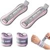 VIQIHEOE Set di 2 manicotti, pesi da polso regolabili, pesi da polso da 1 kg, per gambe e braccia, per pilates, yoga, jogging, rosa