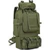 HongXingHai Zaino tattico militare Molle, impermeabile, resistente all'acqua, leggero, 100 l, Cachi C, L
